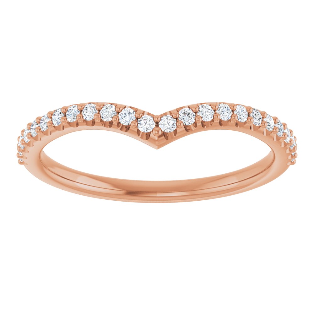 14K Rose Gold 1/5 CTW Natural Diamond Contour Band