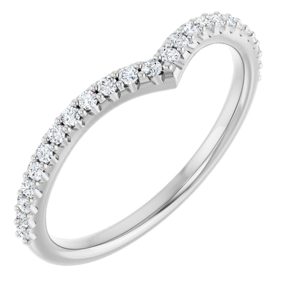 14K White Gold 1/5 CTW Lab Grown Diamond Contour Band