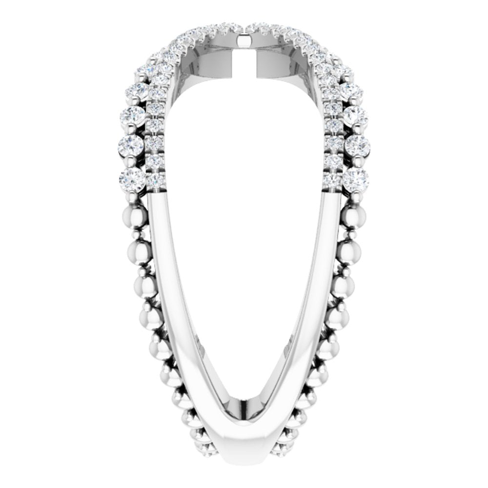 14K White Gold 1/2 CTW Natrual Diamond Negative Space Ring