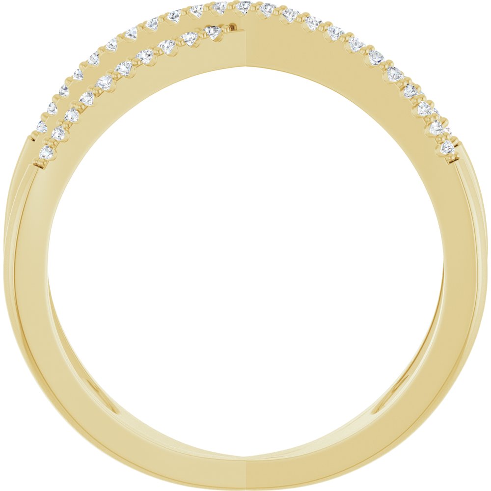 14K Yellow Gold 1/6 CTW Natural Diamond Criss-Cross Ring