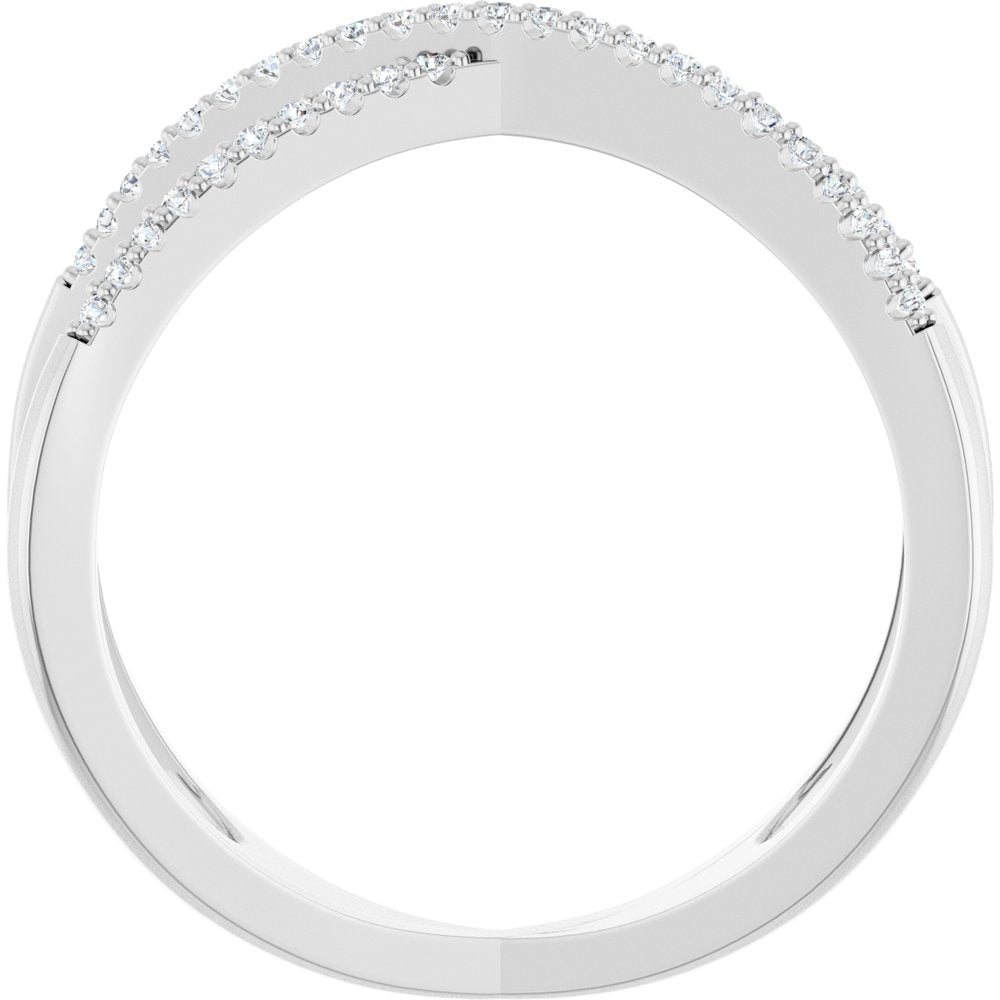 14K White Gold 1/6 CTW Natural Diamond Criss-Cross Ring