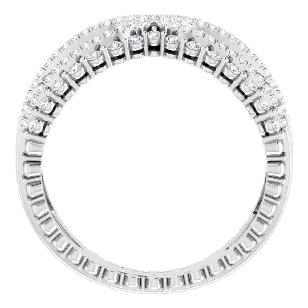 14K White Gold 1/2 CTW Natrual Diamond Negative Space Ring