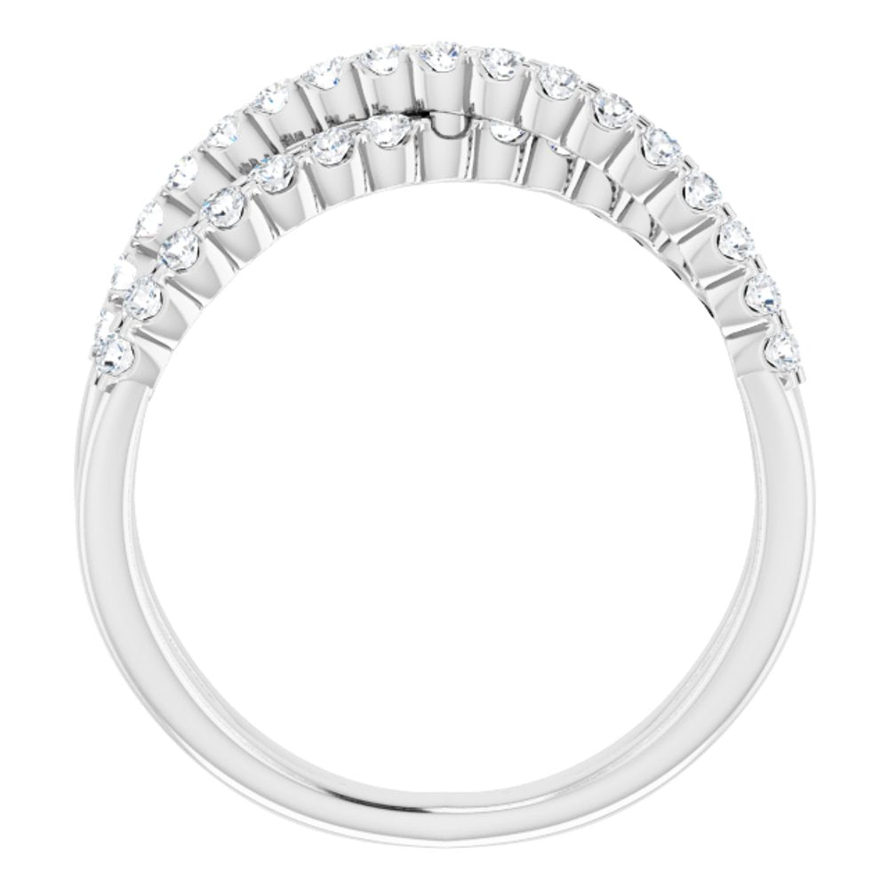 14K White Gold 1/2 CTW Natural Diamond Criss-Cross Ring