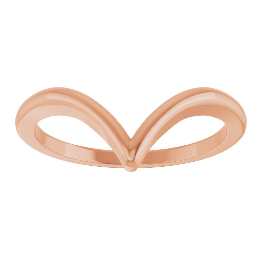 14K Rose Gold V Ring