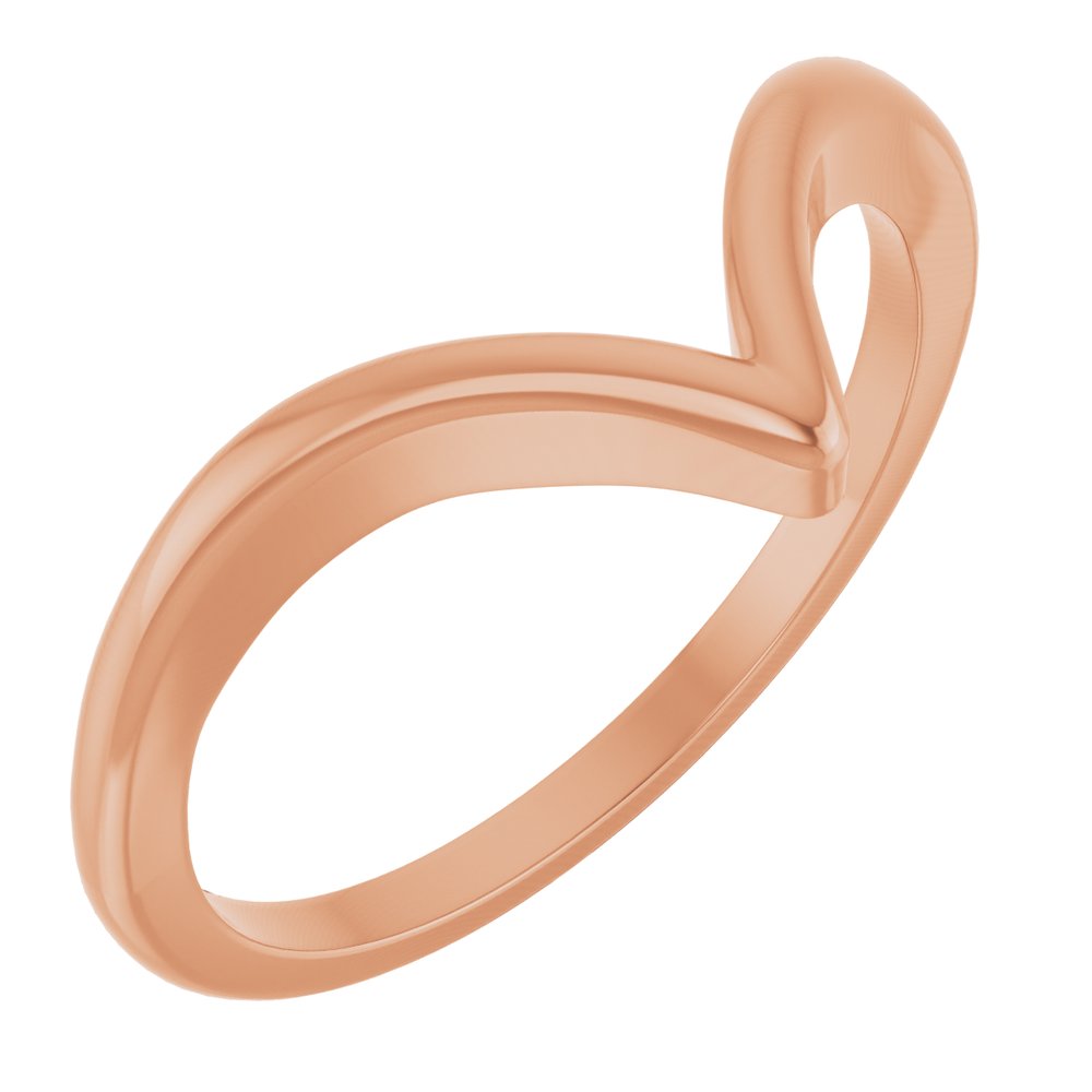 14K Rose Gold V Ring