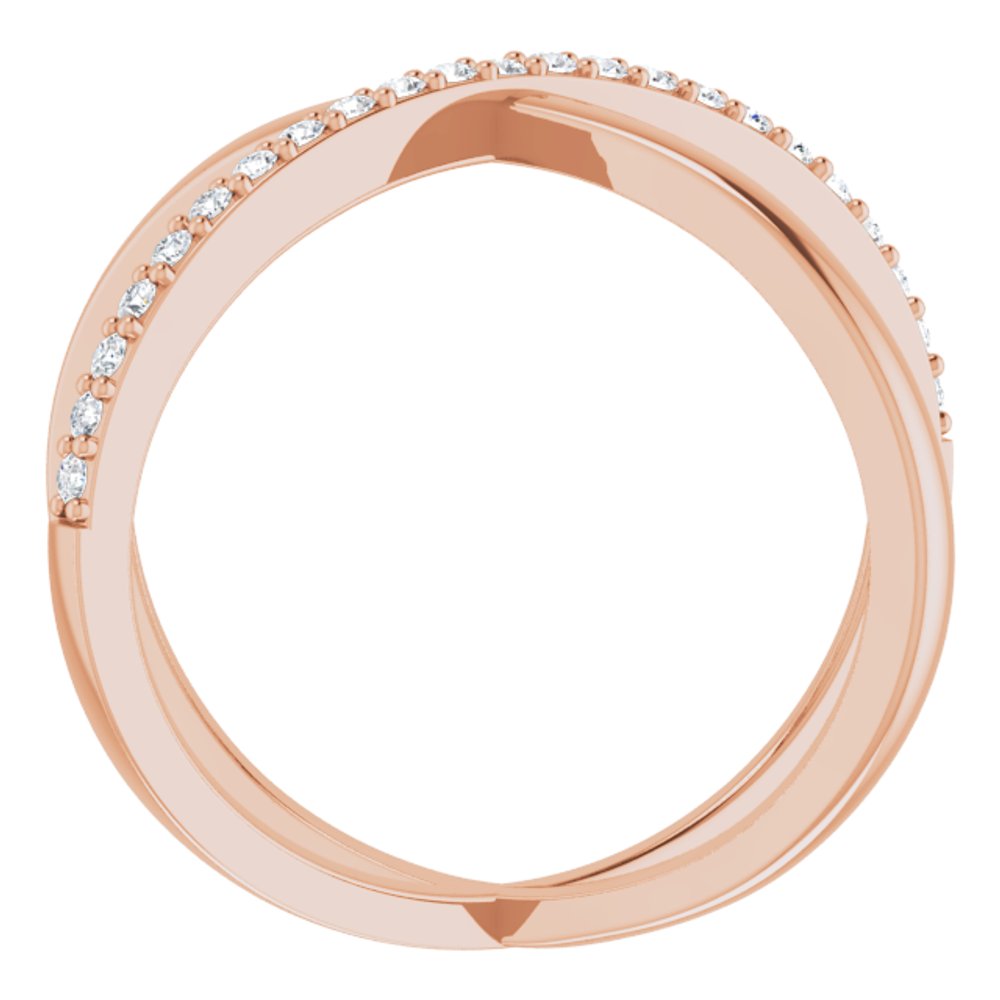 14K Rose 1/4 CTW Natural Diamond Criss-Cross Ring