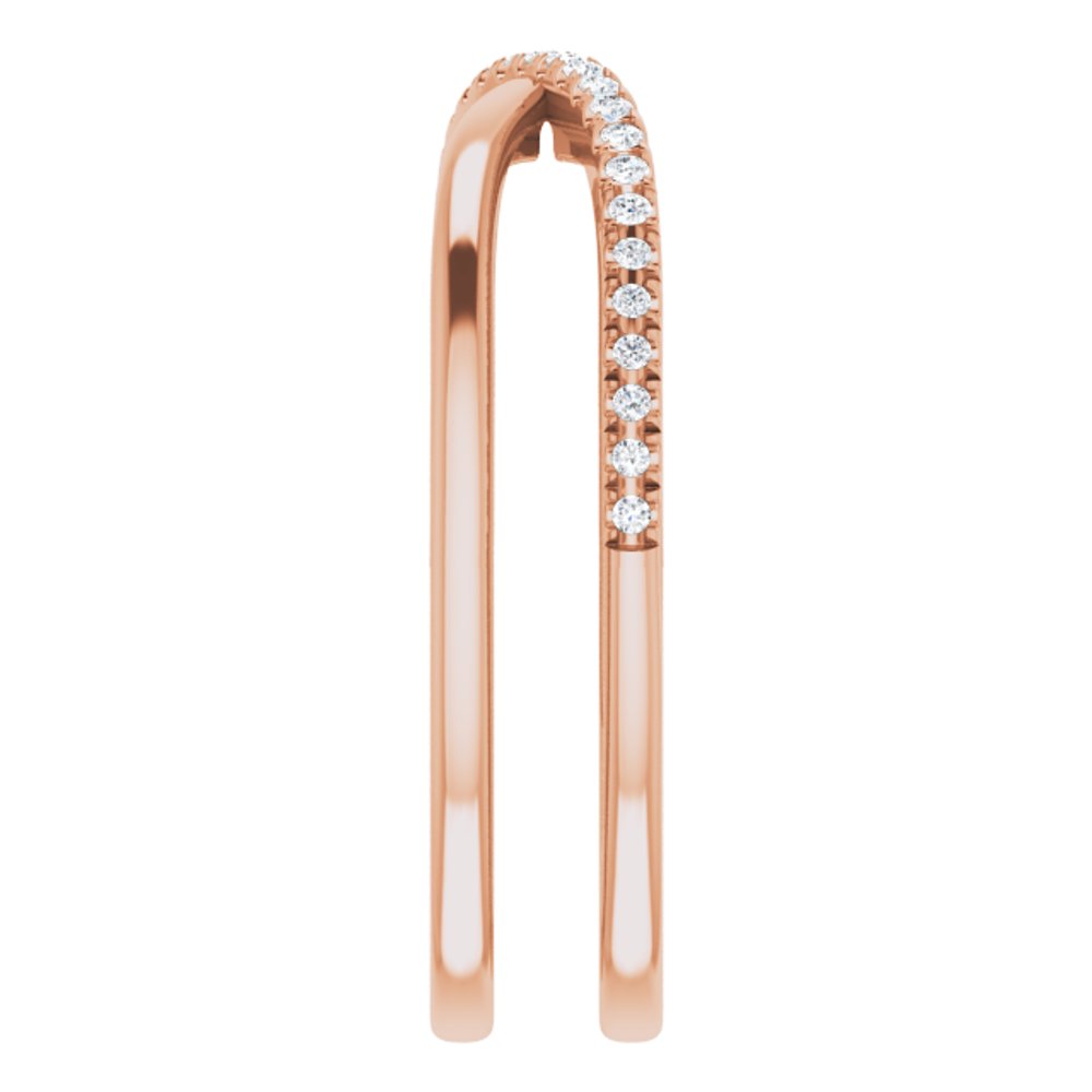 14K Rose Gold 1/8 CTW Natural Diamond Criss-Cross Ring