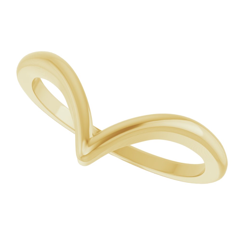 14K Yellow Gold Vermeil V Ring