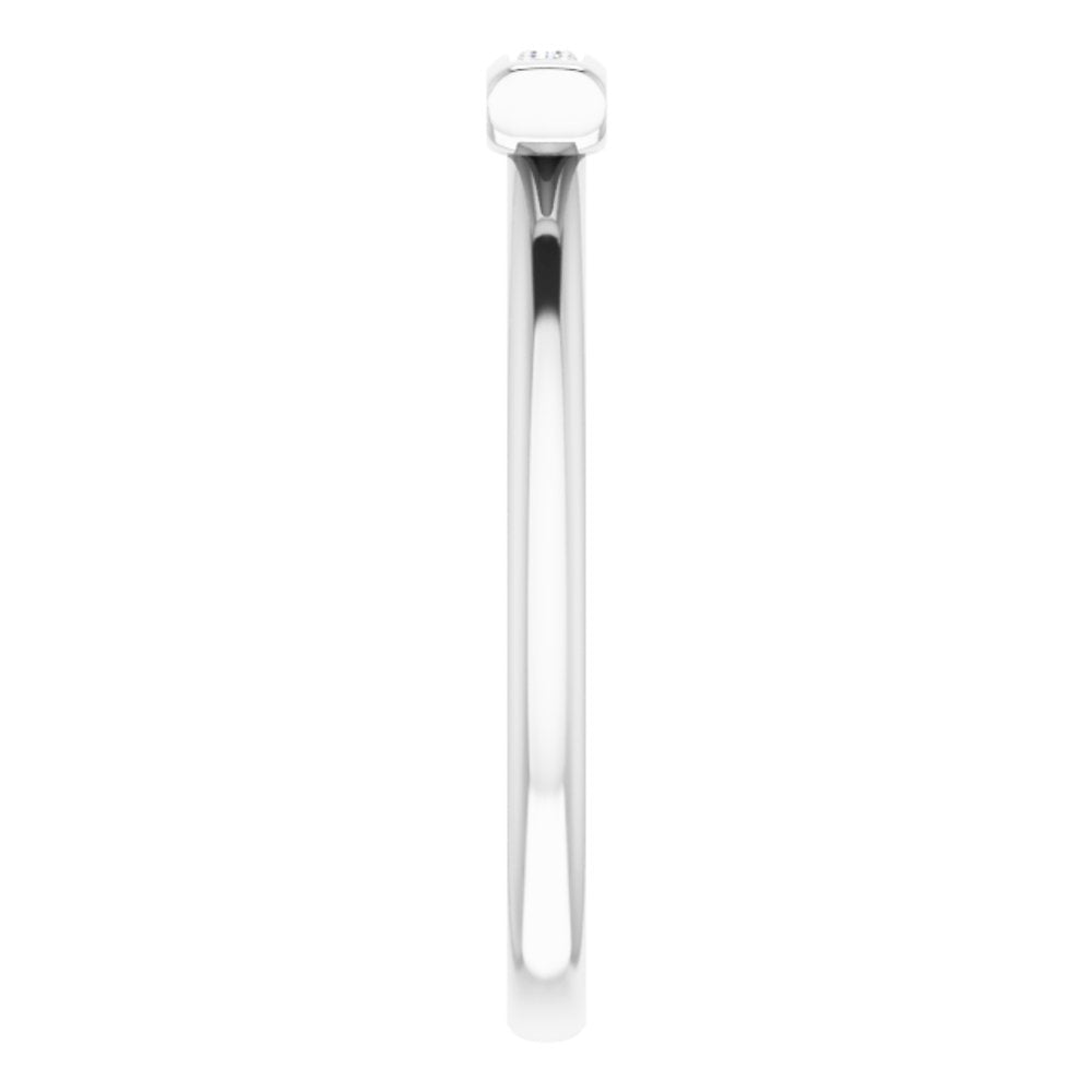 14K White 1/10 CTW Natural Diamond Bar Ring