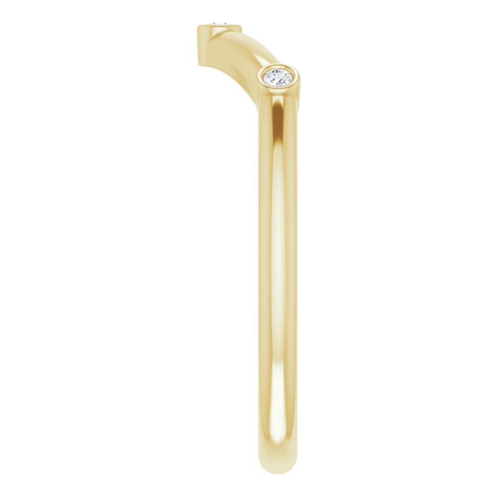 14K Yellow Gold .03 CTW Natural Diamond Stackable V Ring