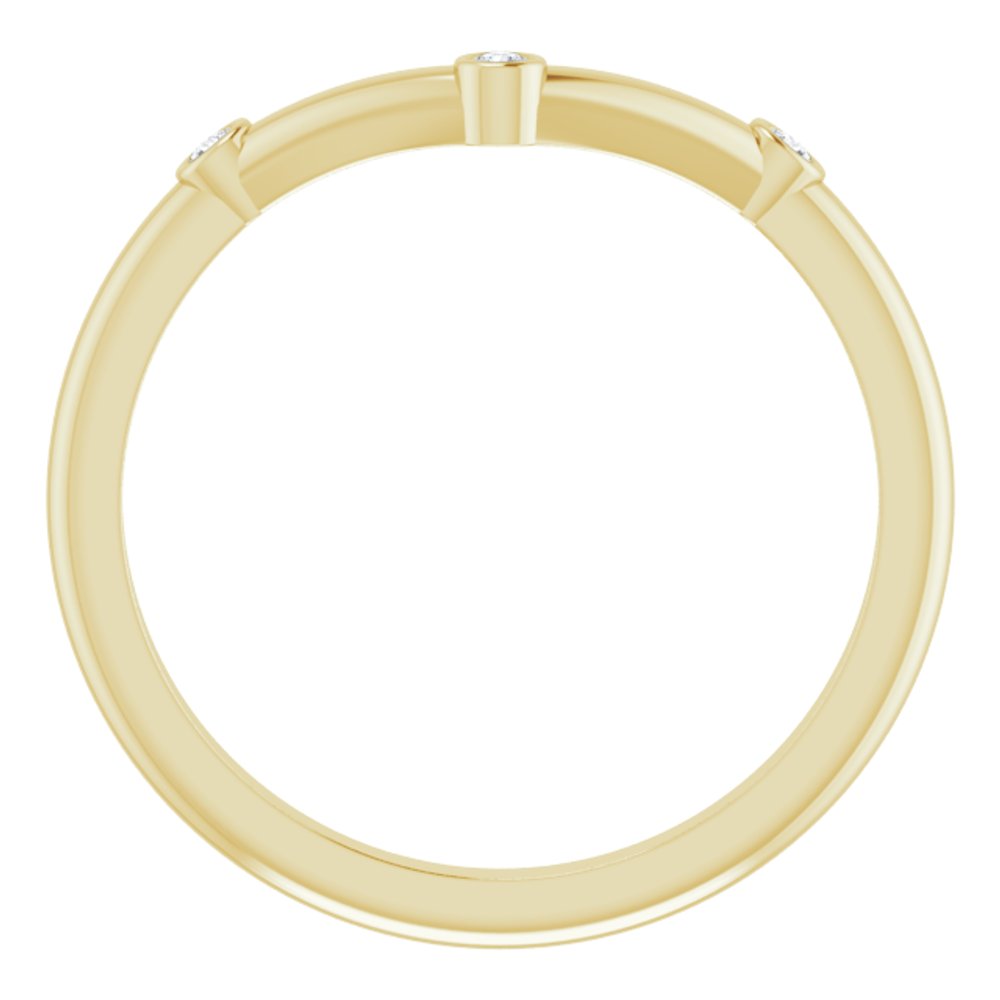 14K Yellow Gold .03 CTW Natural Diamond Stackable V Ring