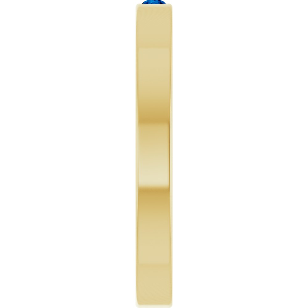 14K Yellow Gold Lab-Grown Blue Sapphire Family Stackable Ring