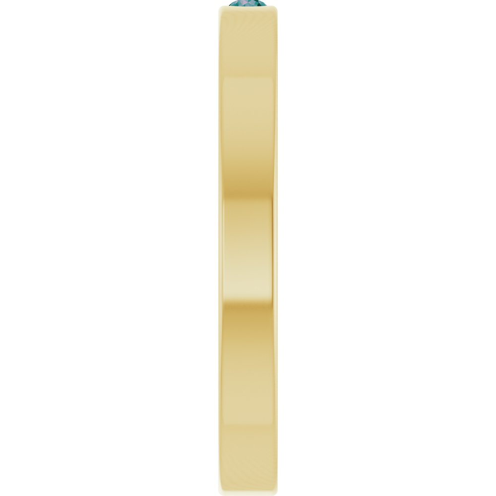14K Yellow Gold Natural Alexandrite Family Stackable Ring