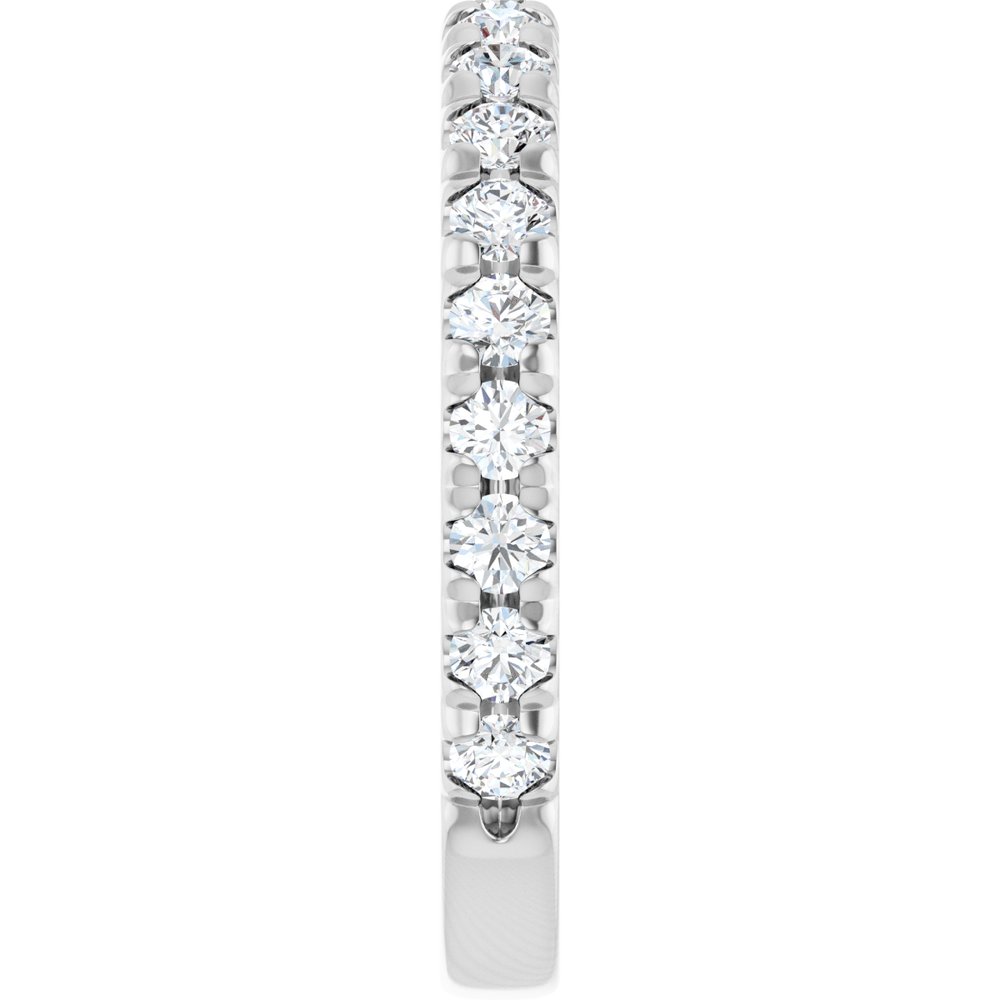 14K White 3/4 CTW Natural Diamond French-Set Anniversary Band