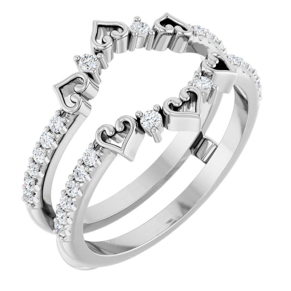 14K White Gold 1/3 CTW Natural Diamond Ring Guard