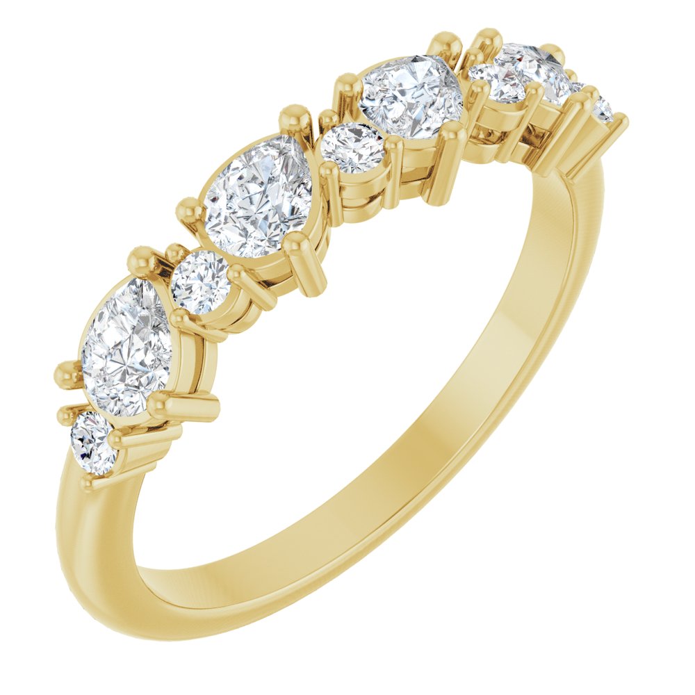 14K Yellow 5/8 CTW Natural Diamond Anniversary Band
