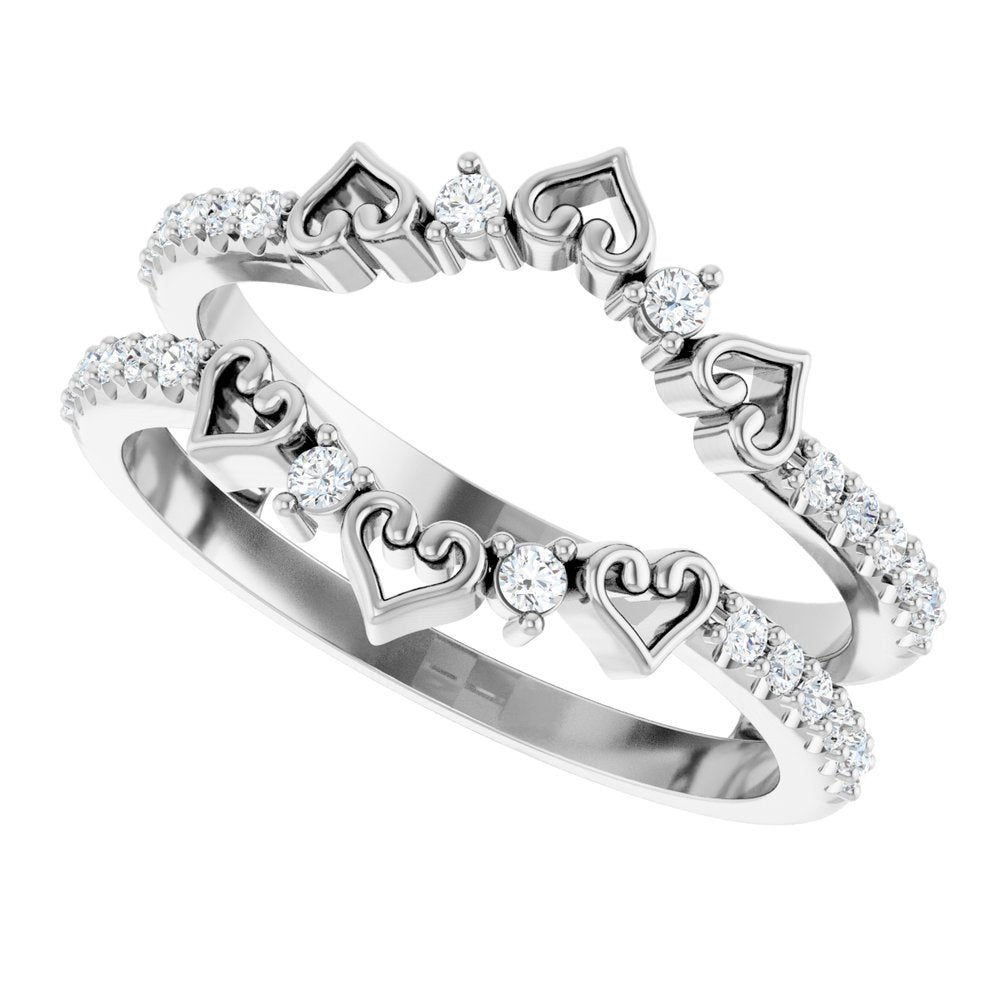 14K White Gold 1/3 CTW Natural Diamond Ring Guard