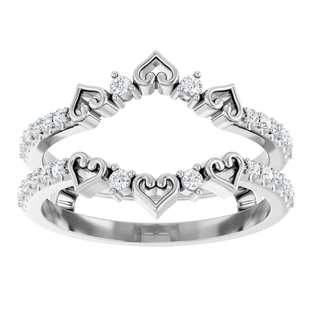 14K White Gold 1/3 CTW Natural Diamond Ring Guard