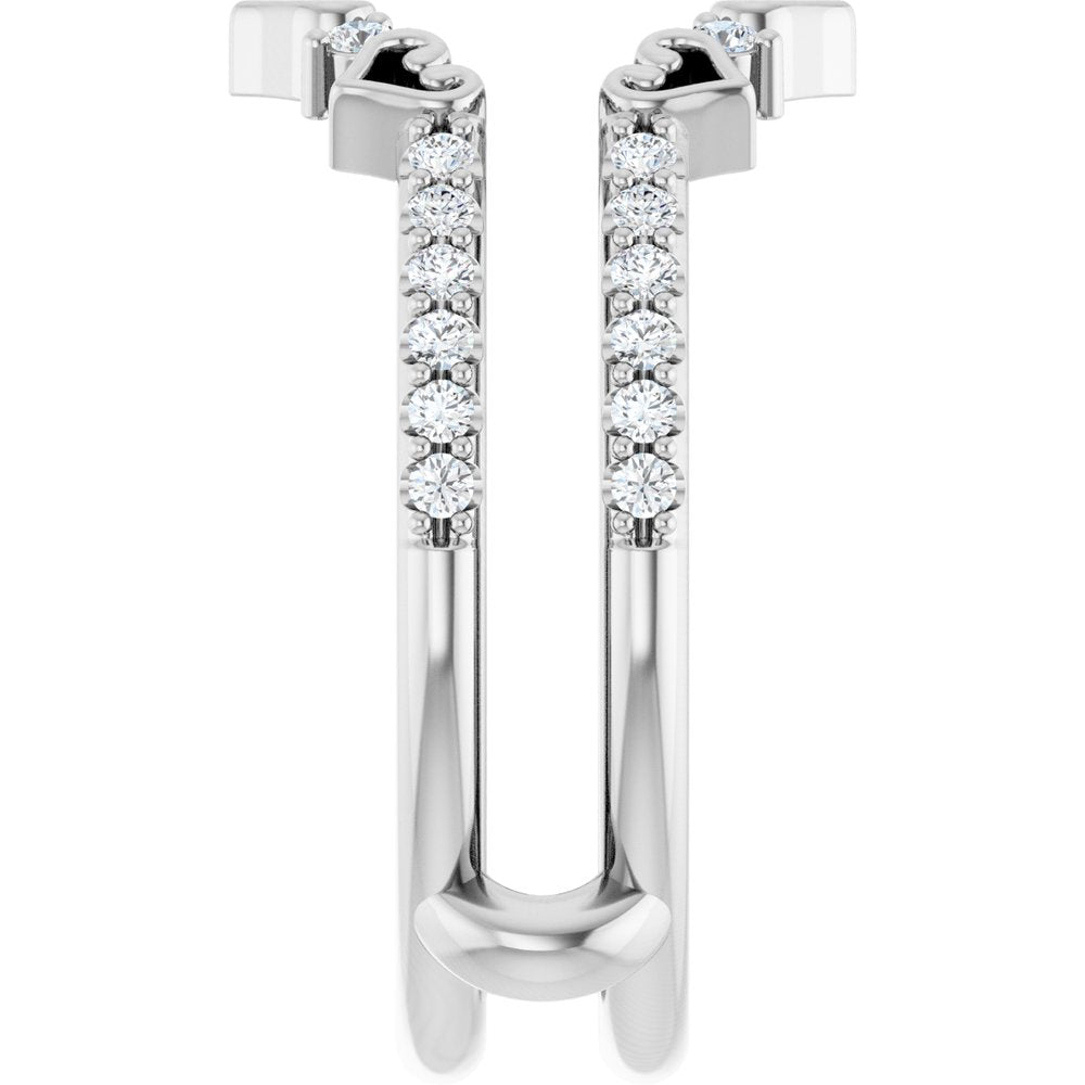 14K White Gold 1/3 CTW Natural Diamond Ring Guard