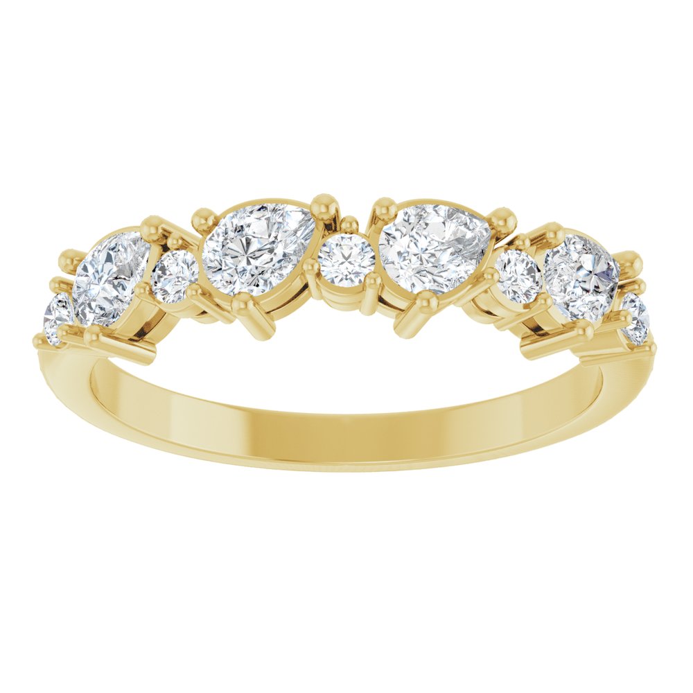 14K Yellow 5/8 CTW Natural Diamond Anniversary Band