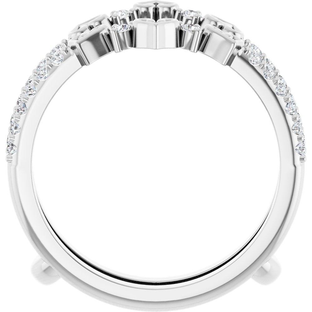 14K White Gold 1/3 CTW Natural Diamond Ring Guard