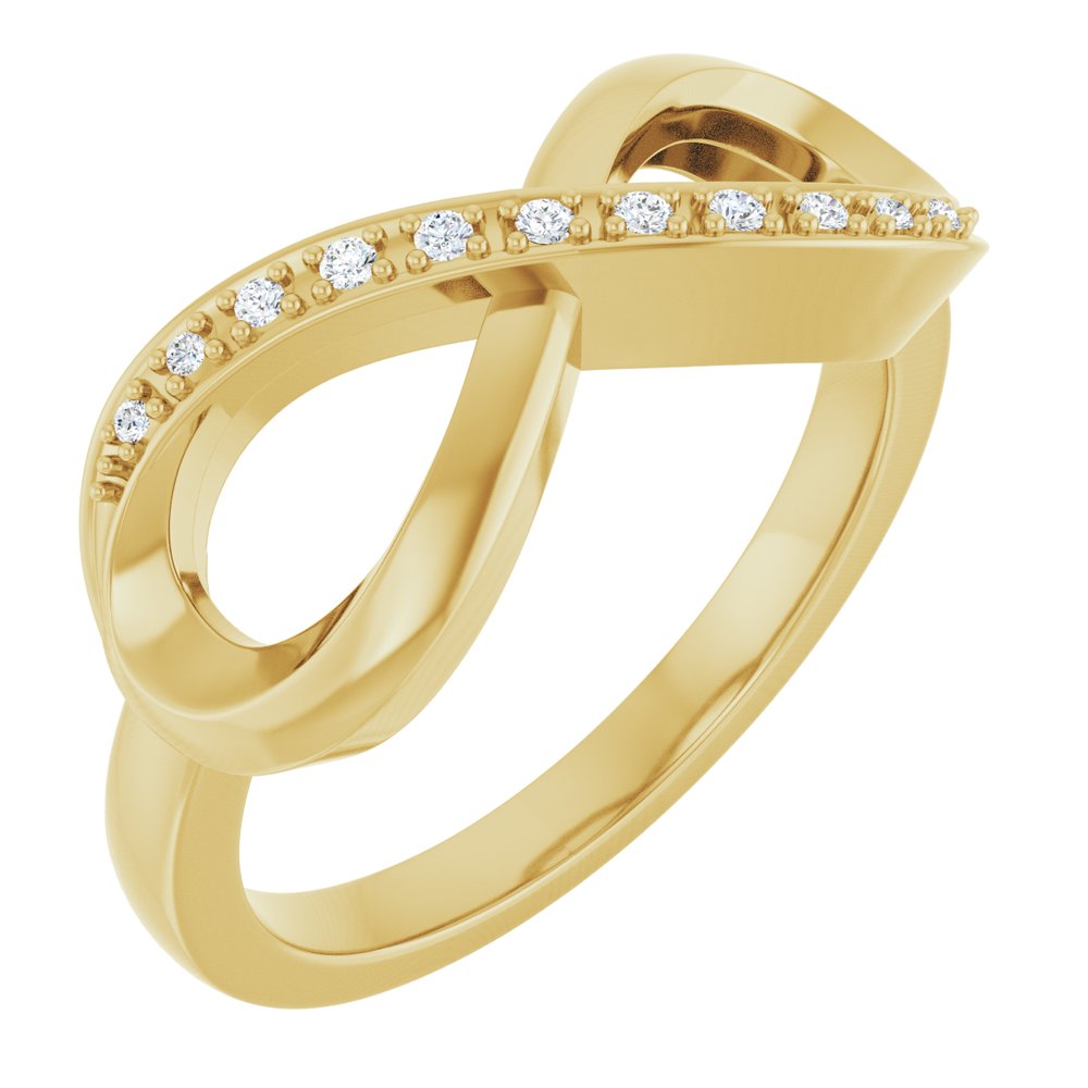 14K Yellow Gold .05 CTW Natural Diamond Infinity-Inspired Ring