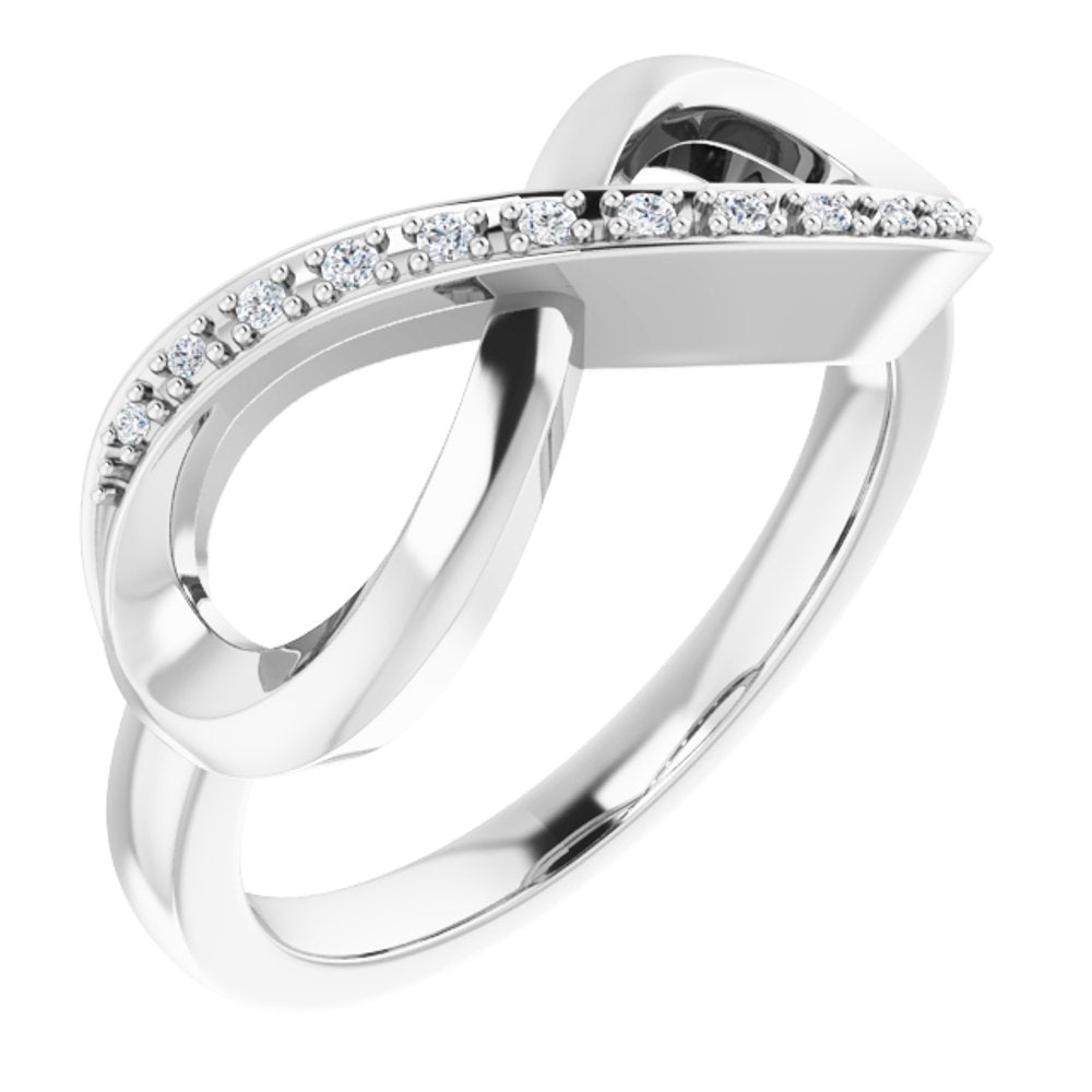 14K White Gold .05 CTW Natural Diamond Infinity-Inspired Ring
