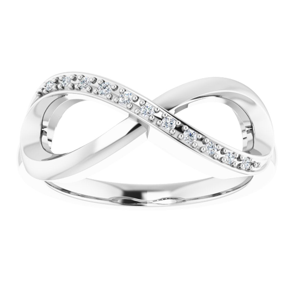 14K White Gold .05 CTW Natural Diamond Infinity-Inspired Ring