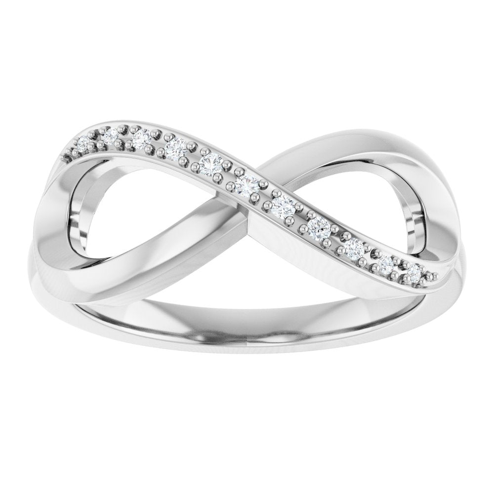 14K White Gold .05 CTW Natural Diamond Infinity-Inspired Ring