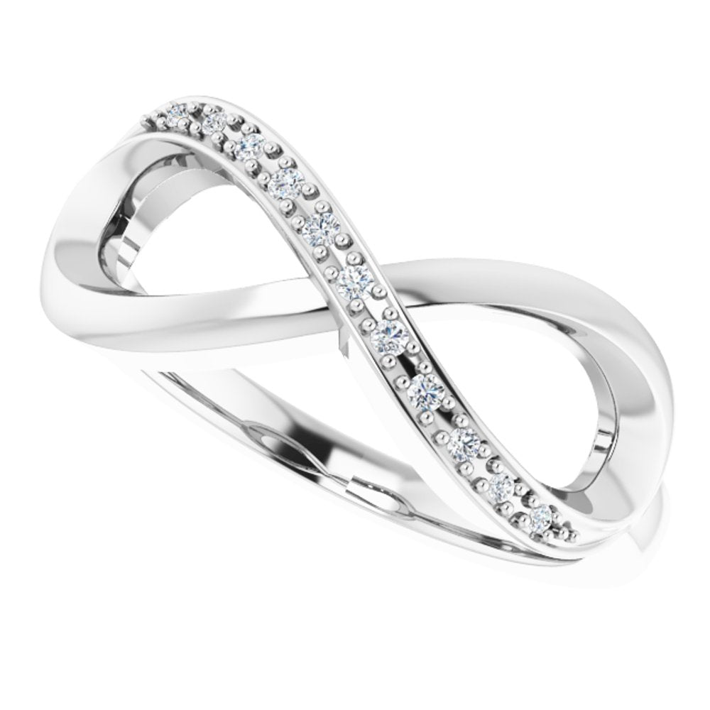 14K White Gold .05 CTW Natural Diamond Infinity-Inspired Ring