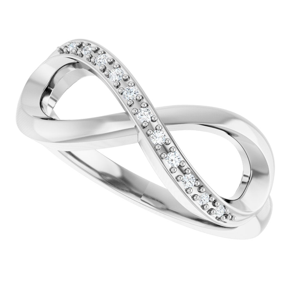 14K White Gold .05 CTW Natural Diamond Infinity-Inspired Ring
