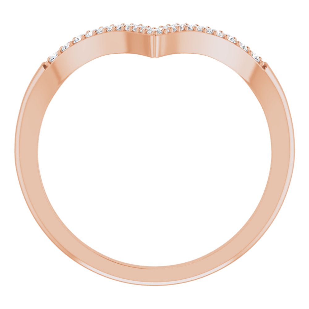 14K Rose Gold 1/6 CTW Natural Diamond V Ring