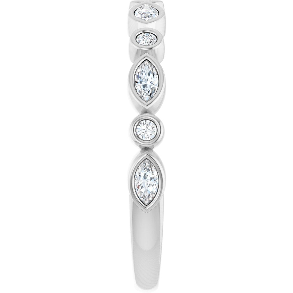 14K White 3/8 CTW Natual Diamond Anniversary Band