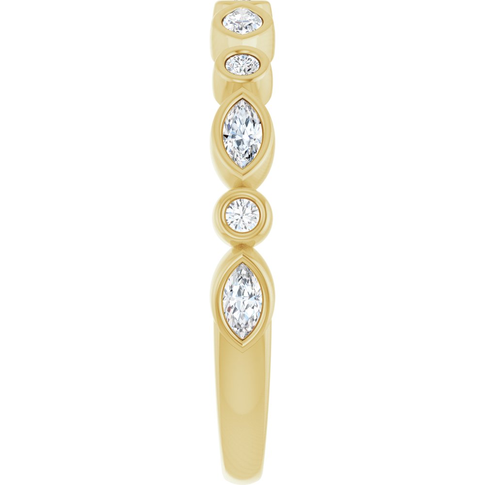 14K Yellow 3/8 CTW Natual Diamond Anniversary Band