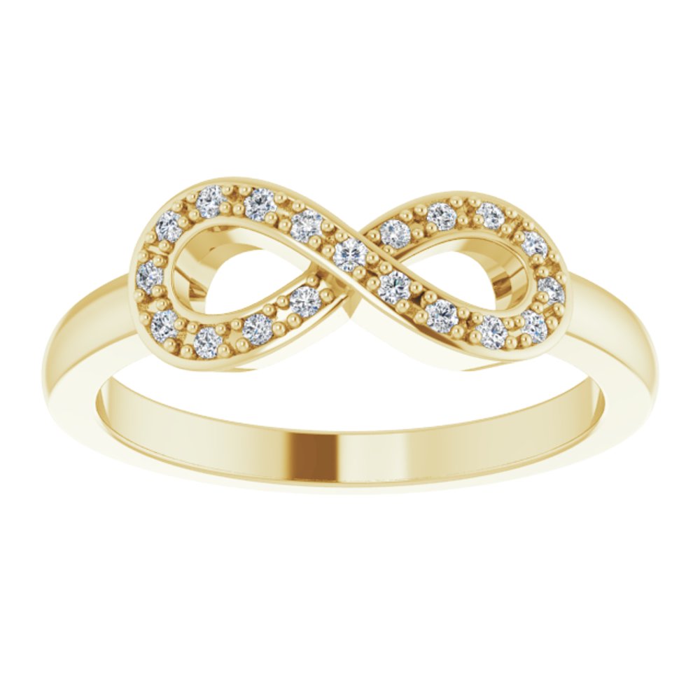 14K Yellow Gold 1/10 CTW Natural Diamond Infinity-Inspired Ring