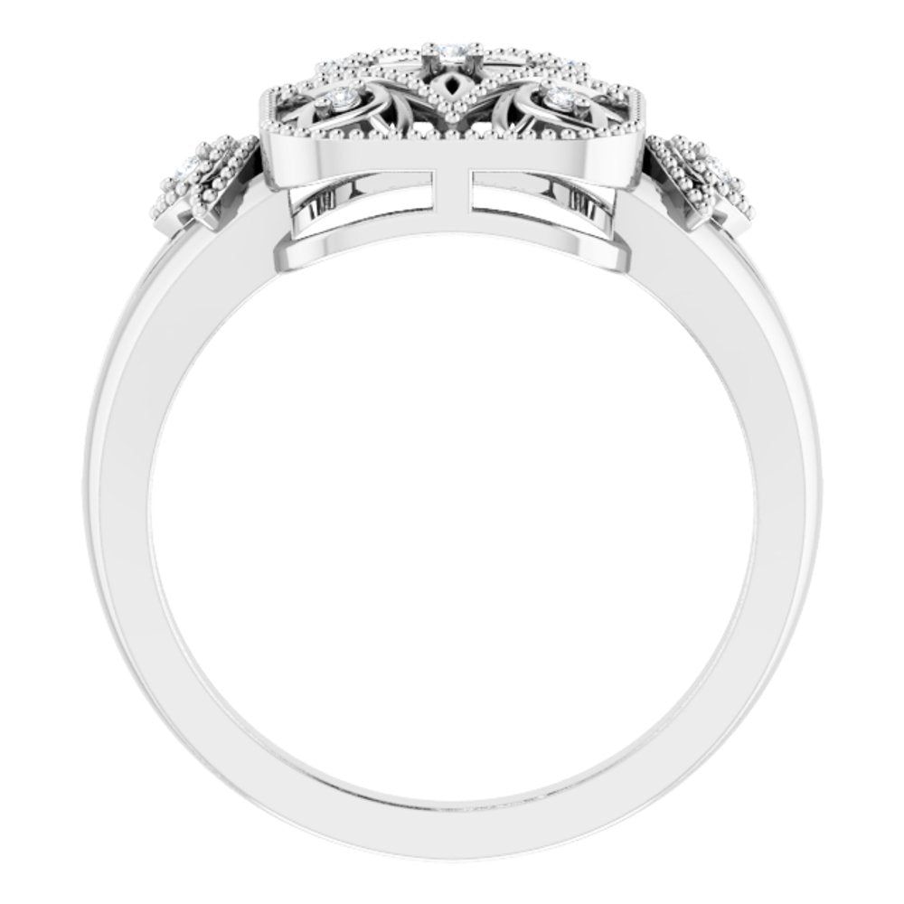 Sterling Silver .05 CTW Natural Diamond Ring