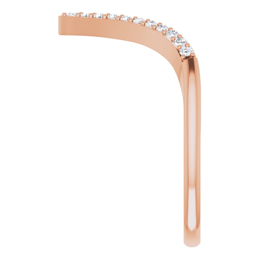 14K Rose Gold 1/6 CTW Natural Diamond V Ring