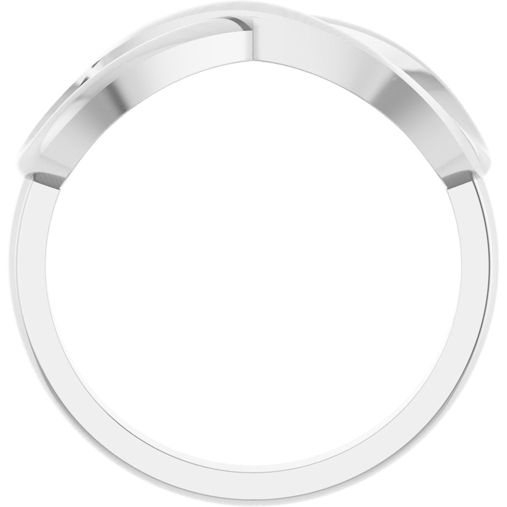 14K White Infinity-Inspired Ring Size 7