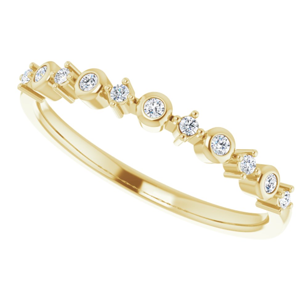 14K Yellow Gold 1/10 CTW Natural Diamond Ring