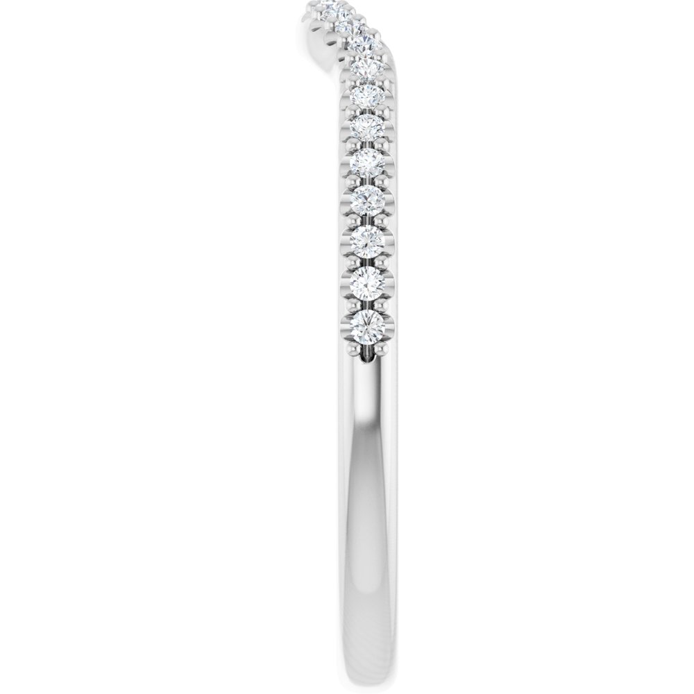 14K White Gold 1/8 CTW Natural Diamond Contour Band