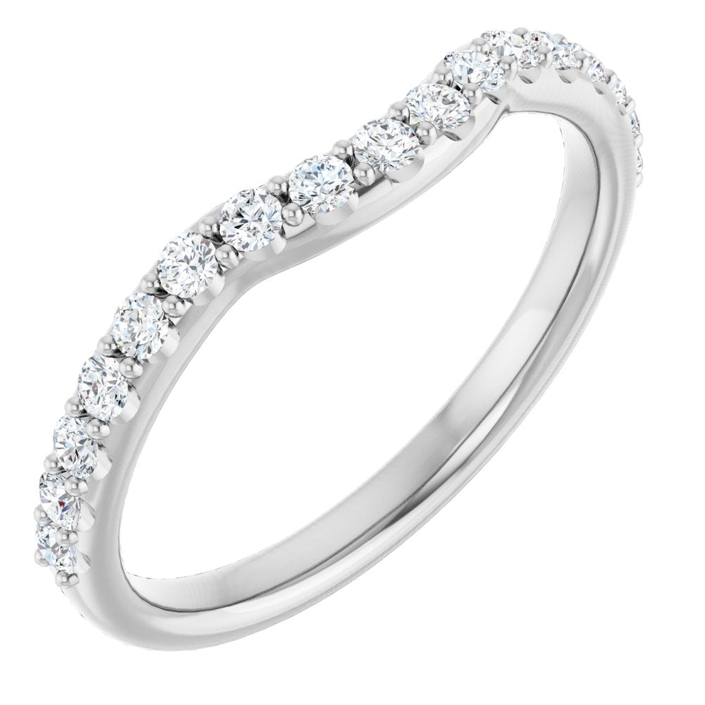 Platinum 1/3 CTW Natural Diamond Contour Band
