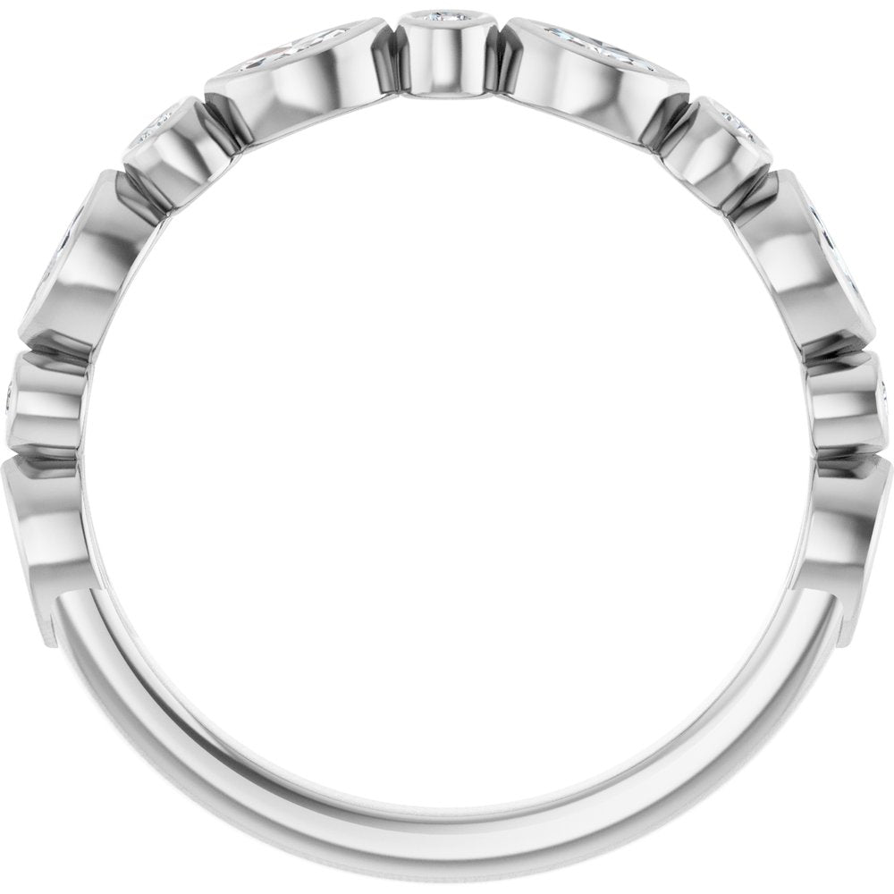 14K White 3/8 CTW Natual Diamond Anniversary Band