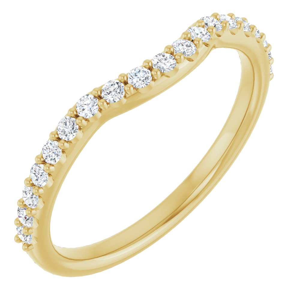 14K Yellow Gold 1/4 CTW Lab Grown Diamond Contour Band