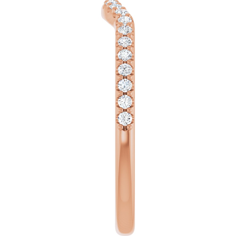 14K Rose Gold 1/5 CTW Natural Diamond Contour Band