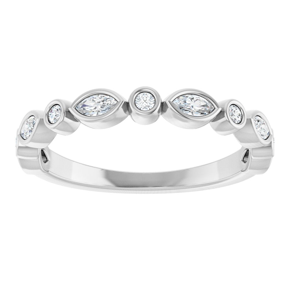 14K White 3/8 CTW Natual Diamond Anniversary Band