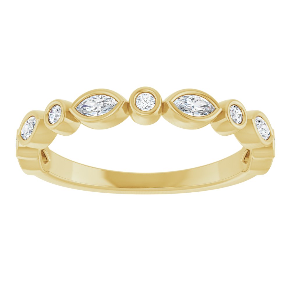 14K Yellow 3/8 CTW Natual Diamond Anniversary Band