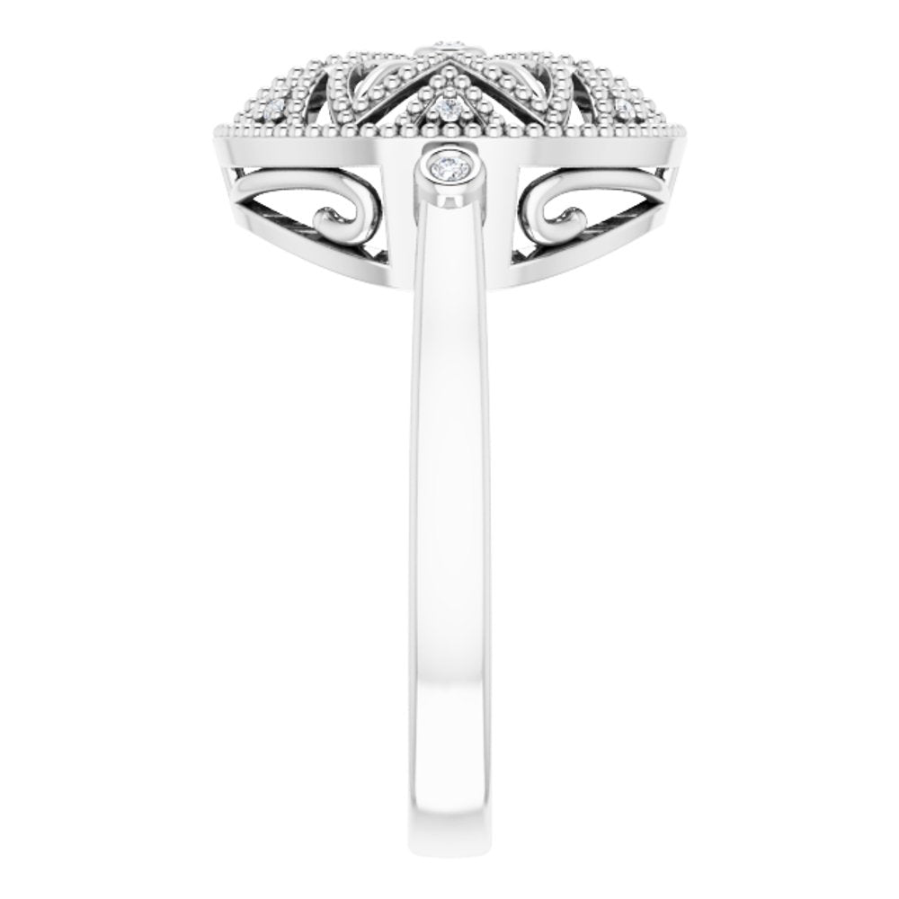 Sterling Silver .05 CTW Natural Diamond Ring Size 7