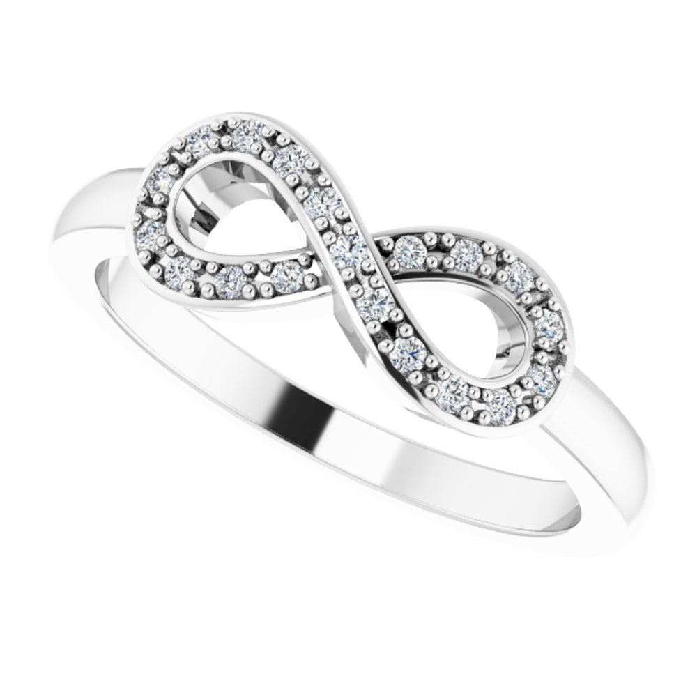 14K White Gold 1/10 CTW Natural Diamond Infinity-Inspired Ring