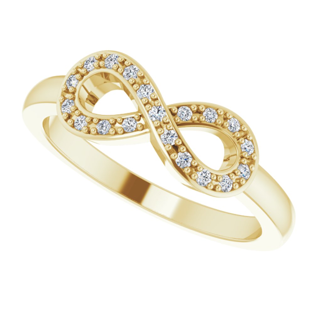 14K Yellow Gold 1/10 CTW Natural Diamond Infinity-Inspired Ring