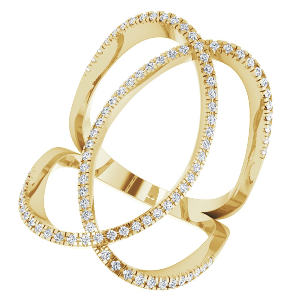 14K Yellow Gold 3/8 CTW Natural Diamond Ring
